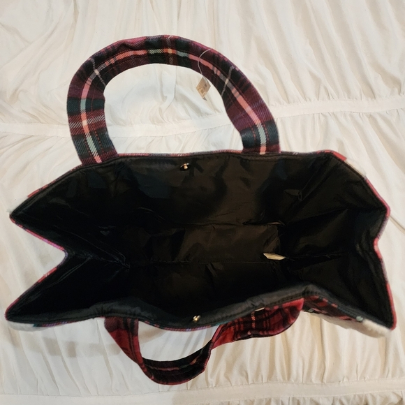 Victoria's Secret red green white plaid tote bag NWT - Picture 6 of 11